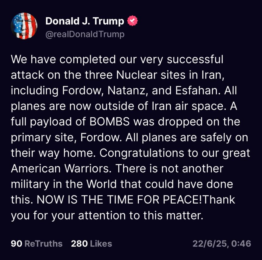 Postingan Presiden AS Donald J Trump di media sosialnya / Foto : X