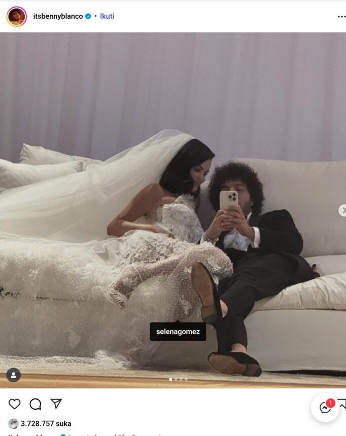 Tangkapan layar postingan Instagram Benny Blanco bersama Selena Gomez/ Foto: capture IG
