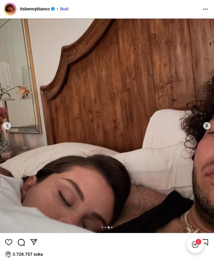 Tangkapan layar postingan Instagram Benny Blanco bersama Selena Gomez / Foto: IG