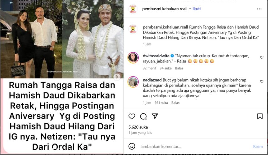 Tangkapan layar akun instagram Pembasmi.kehaluan.reall/ Foto: IG
