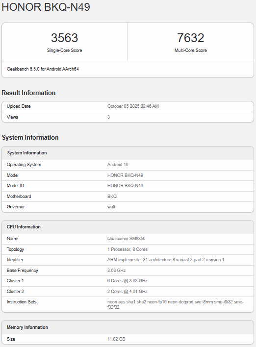 Spesifikasi Honor Magic Pro 8 / Foto: Gizmochina