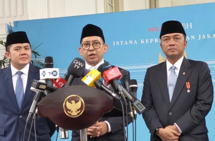 Menteri Kebudayaan Fadli Zon (tengah) saat memberikan keterangan pers/ Foto: ANTARA