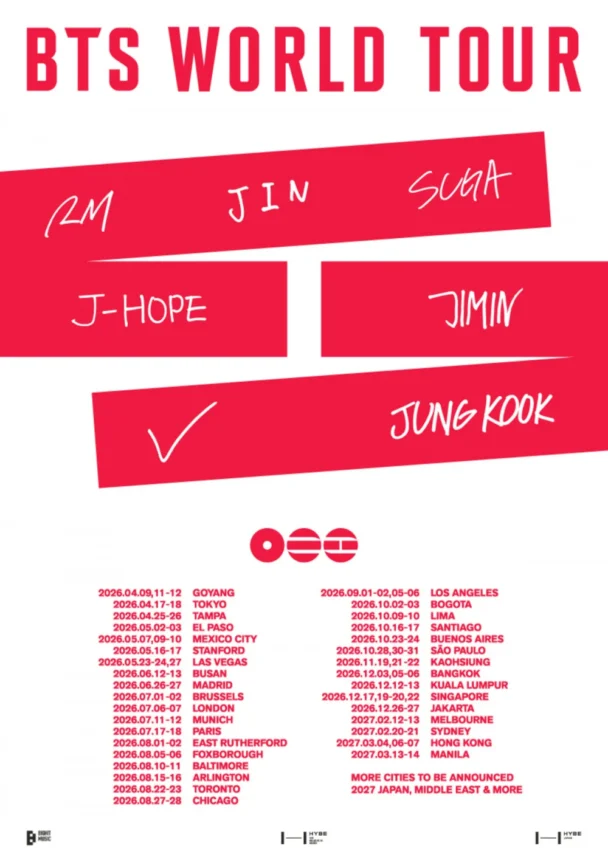 Jadwal tur BTS/ Foto: allkpop