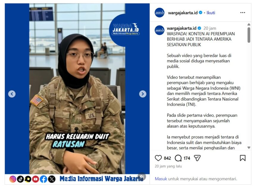 Tangkapan dari IG wargajakarta.id/ Foto: instagram 