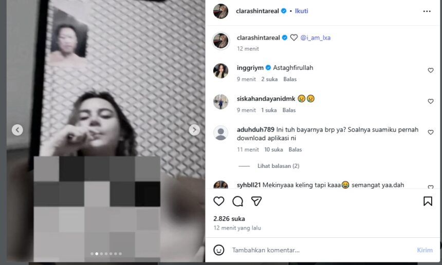 Postingan instagram Clara Sinta terkait suaminya/ Foto: instagram