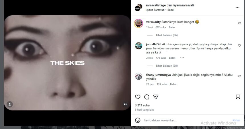 Tangkapan layar postingan media sosial Isyana di Instagram/ Foto: Instagram