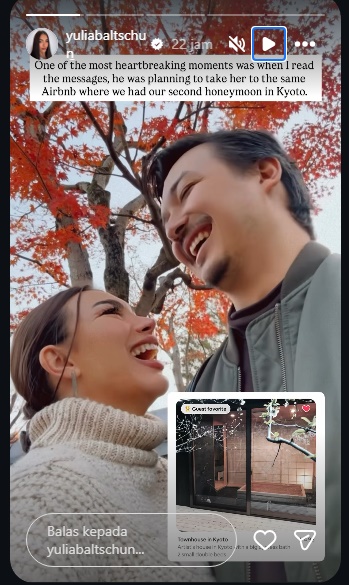Potongan pesan dari IG Yulia Baltschun/ Foto: IG
