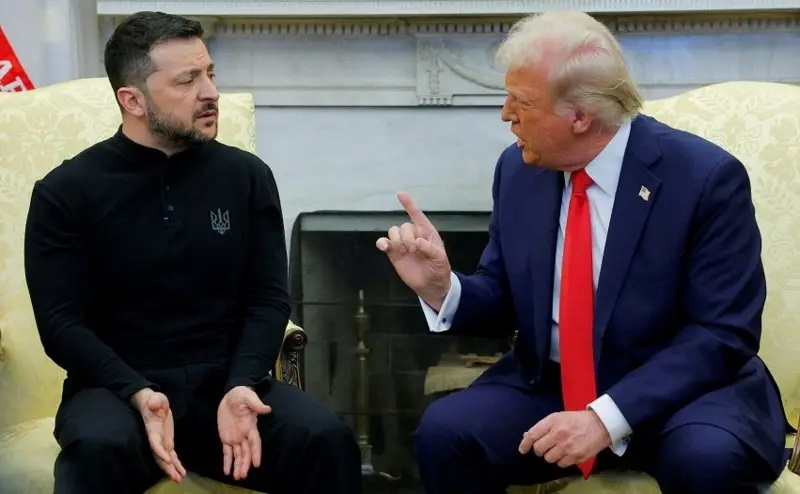Zelensky dan Trump terlbat perdebatan yang disiarkan di media Amerika/ foto : reuters