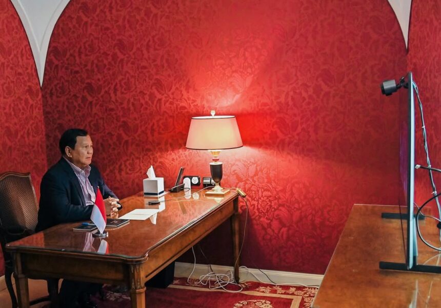 Presiden Prabowo saat memimpin rapat memutuskan sengketa 4 pulau antara Provinsi Aceh dan Provinsi Sumut / Foto : X