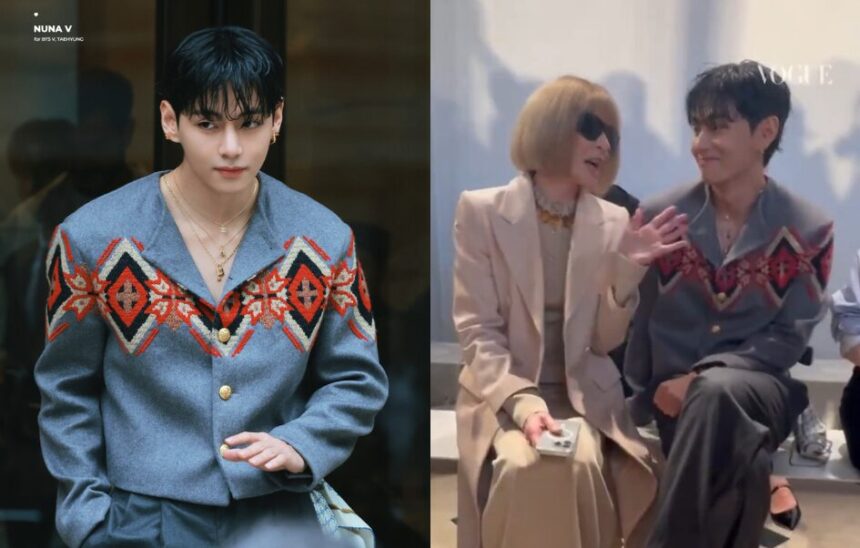 KIm Taehyung ketika hadir di CELINE Paris / Foto : llkpop
