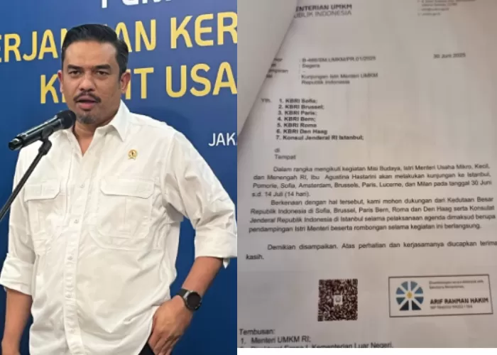 Menteri UMKM Maman Abdurahman dan surat yang viral / Foto : JP