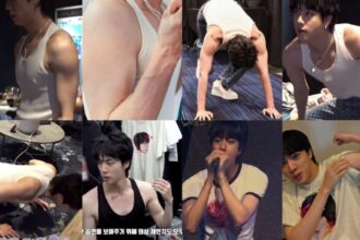 JIn BTS dengan lengannya yang kekar / Foto : llkpop