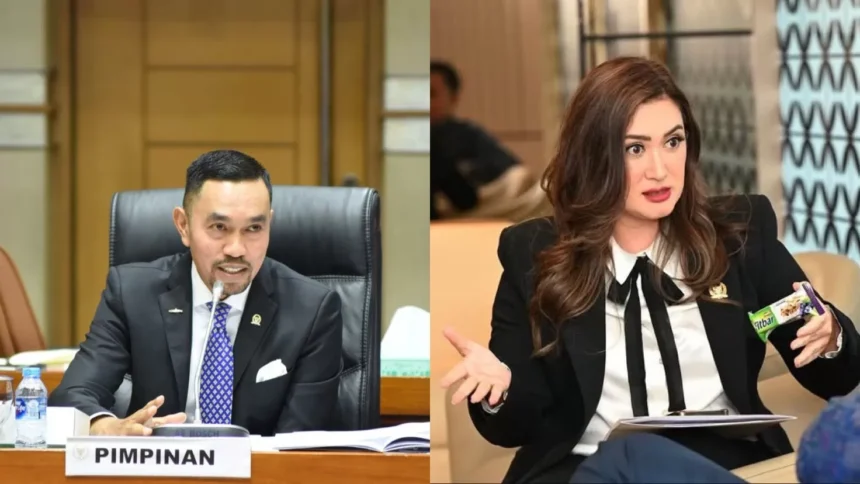 Ahmad Sahroni dan Nafa Urbach / Foto: Radar Kediri