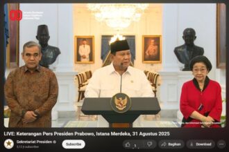 Tangkapan layar penjelasan Presiden Prabowo bersama ketua umum partai politik / Foto : youtube