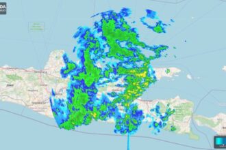 Tampilan citra radar BMKG Juanda di Jawa Timur / Foto : BMKG Juanda