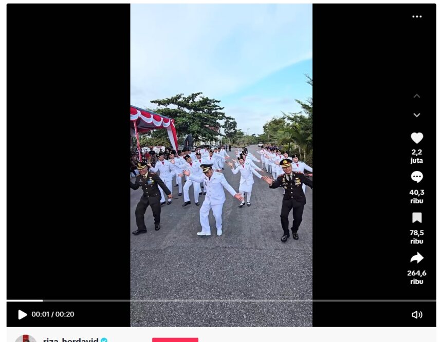 Tangkapan layar postingan Bupati Bangka Selatan Riza Herdavid yang viral / Foto : TikTok