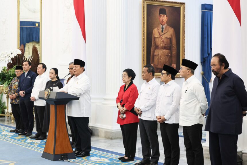 Presiden Prabowo menggelar jumpa pers di Istana Negara Jakarta / Foto: X