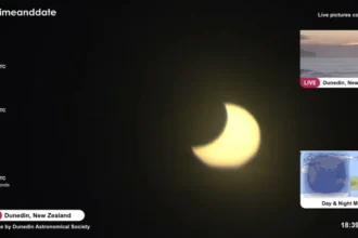 Tangkapan layar gerhana matahari separo / Foto: capture space