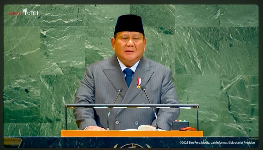 Tangkapan layar saat Presiden Prabowo pidato di depan PBB / Foto: capture YOUTUBE
