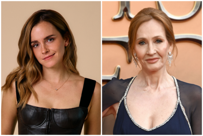 Emma Watson (Kiri) dan JK Rawling (kanan) / Foto: capture Variety