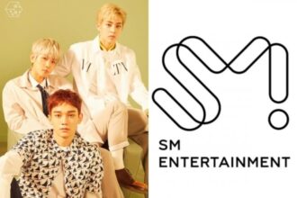 EXO CBX dan logo SM Entertainment/ Foto: Allkpop