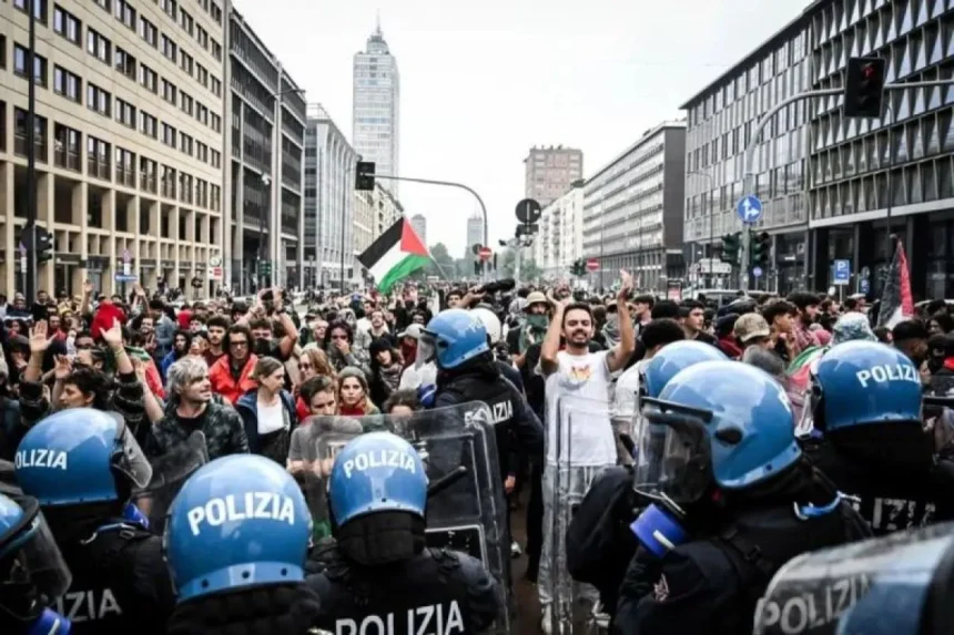 Unjuk rasa kecam penangkapan Global Sumud Flotilla di Italia/ Foto: capture ANTARA