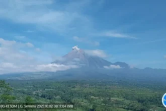 Kolom erupsi Gn Semeru/ Foto: capture ANTARA