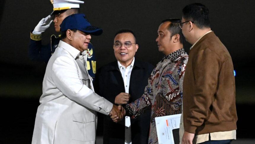 Presiden Prabowo kembali mendarat di Bandara Halim Perdanakusuma / Foto: Setneg