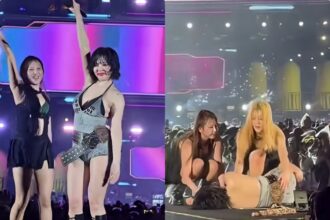 Moment saat HyunA pingsan di panggung/ foto: NEntertanment