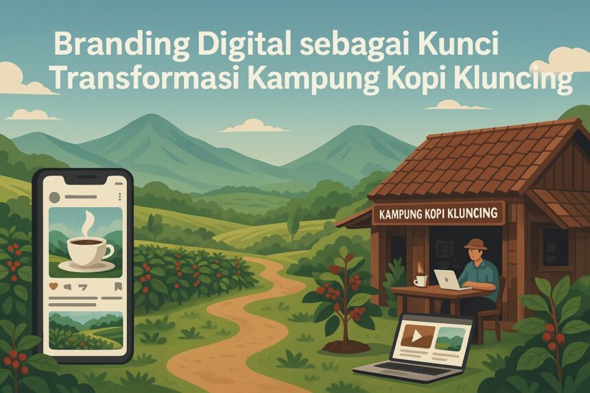 Ilustrasi digitalisasi kampung kopi/ilustrasi ChatGPT