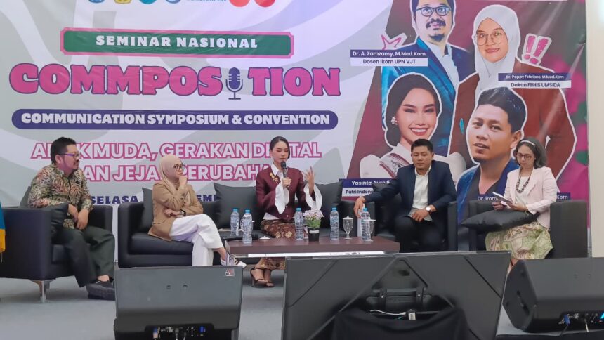Putri Indonesia saat menyampaikan materinya dalam seminar tersebut/dok.aktual.co.id