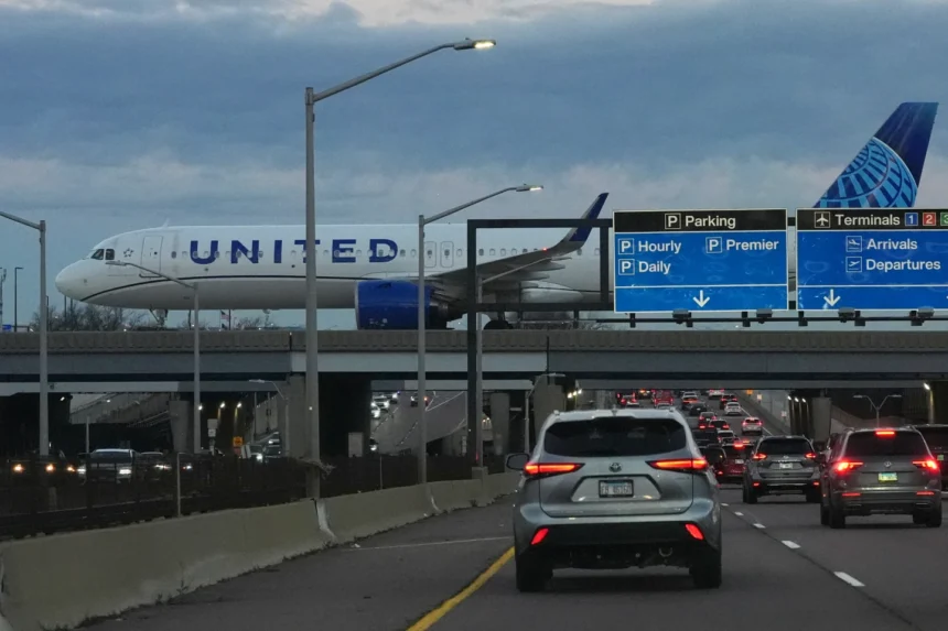 Sebuah pesawat United Airlines tiba di Bandara Internasional O'Hare di Chicago/ Foto: APNews