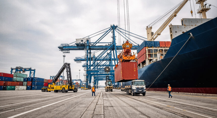 Ilustrasi bongkar muat di pelabuhan/ Foto: freepik