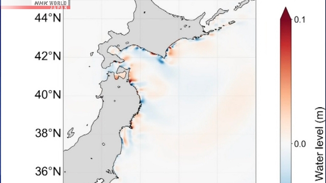 Diagram potensi terpapar tsunami Jepang/ Foto: capture NHK