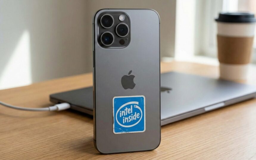 Ilustrasi iPhone dengan Intel/ Foto: capture GSMArena