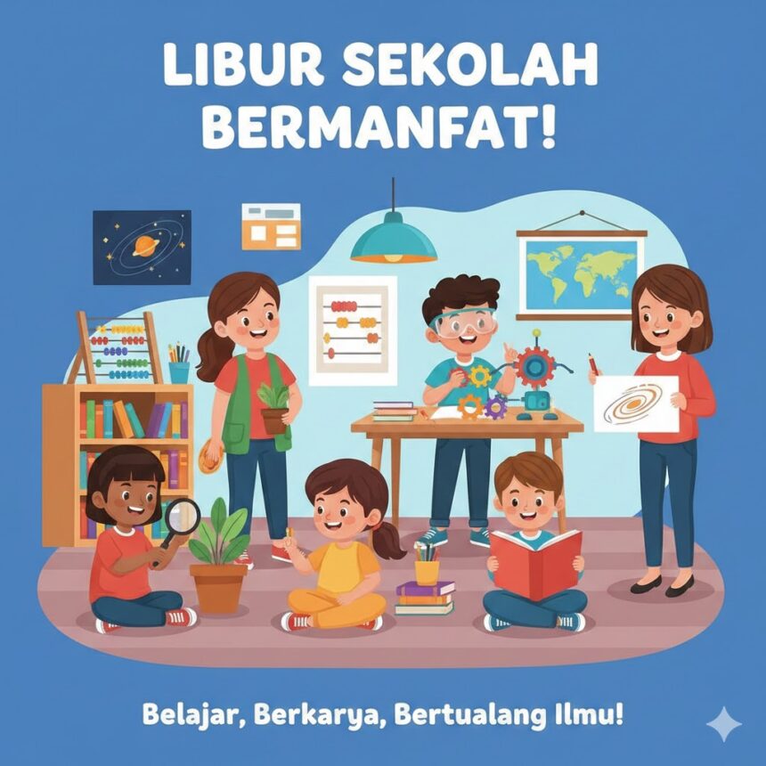 Ilustrasi libur sekolah bermanfaat/ Foto: gemini AI
