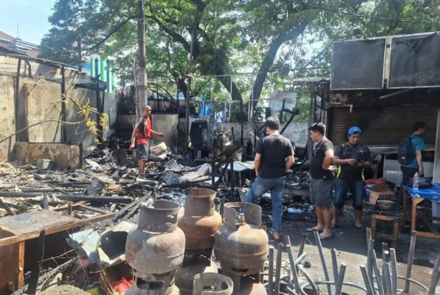Lokasi pengeroyokan mata elang hingga terjadi kebakaran/ Foto: capture ANTARA