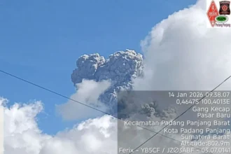 Pantauan erupsi Gunung Marapi/ Foto: capture ANTARA