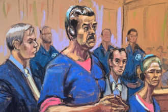 Ilustrasi Nicolas Maduro menjalani sidang di AS/ Foto: The Guardian