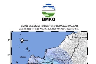 Lokasi titik gempa / Foto: BMKG
