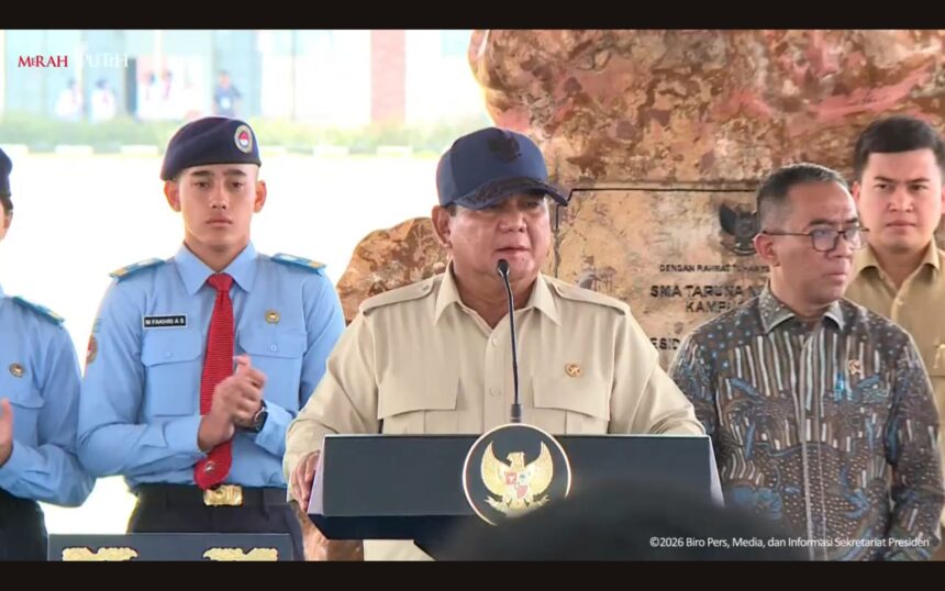 Tangkapan layar peresmian SMA Taruna Nusantara Malang/ Foto: youtube