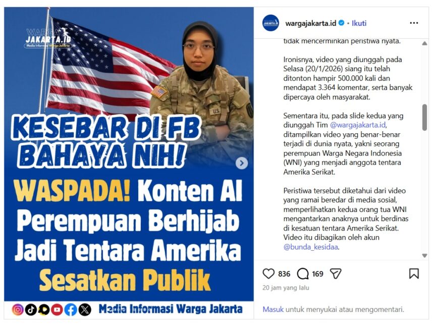 Tangkapan layar instagram wargajakarta.id/ Foto: instagram