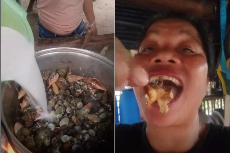 Emma Amit saat makan kepiting racun/ Foto: People