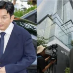 Bang Si Hyuk (kiri) dan kantor HYBE / Foto: allkpop