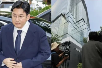 Bang Si Hyuk (kiri) dan kantor HYBE / Foto: allkpop