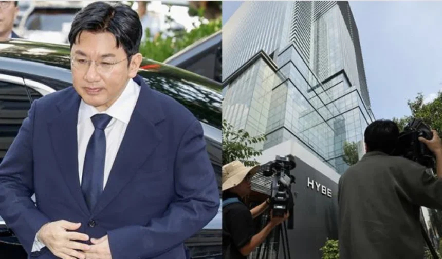 Bang Si Hyuk (kiri) dan kantor HYBE / Foto: allkpop