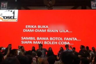Tangkapan layar lirik Erika yang ditampilkan publik/ Foto: capture ANTARA