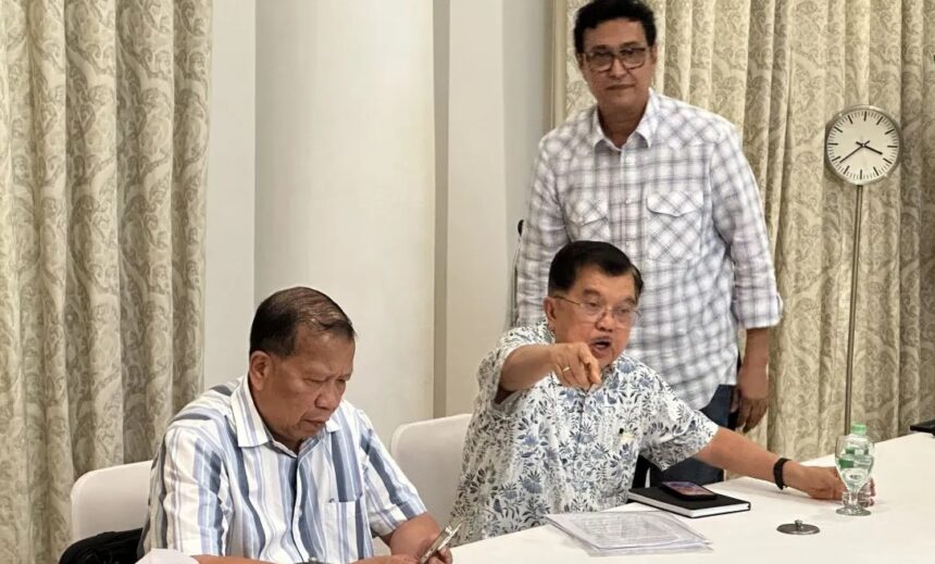 Jusuf Kalla ketika jumpa pers/ Foto: capture ANTARA