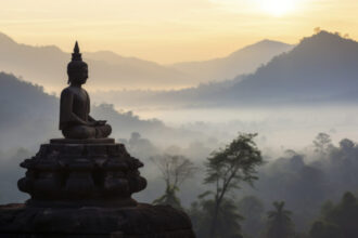 Ilustrasi candi Buddha/ Foto: freepik