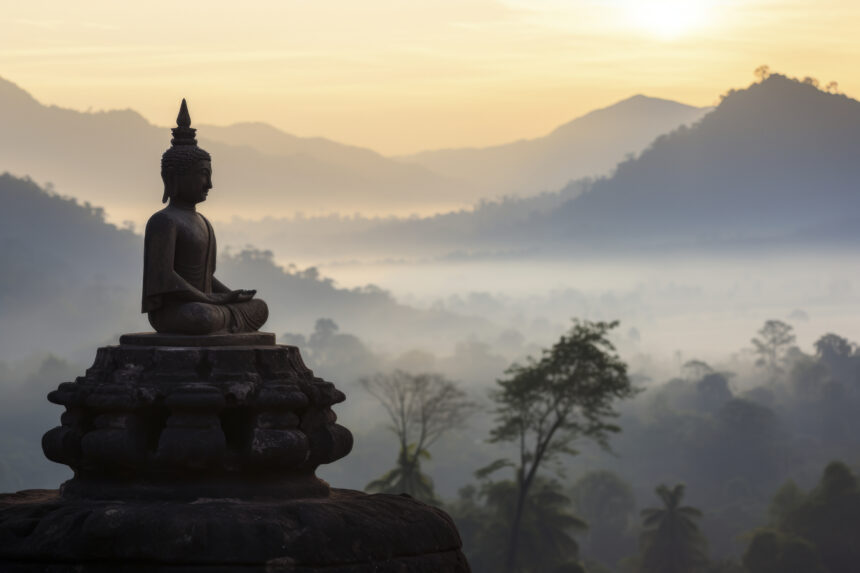 Ilustrasi candi Buddha/ Foto: freepik